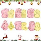 Ausstechformen Weihnachten,6 pcs Keksausstecher, Plätzchenausstecher,Cookie Cutter,zum Ausstechen von Plätzchen,für Weihnachten Fondant Keks Backen Plätzchen Küche Zubehö