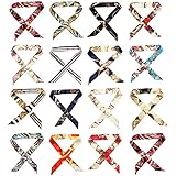 10 verschiedene Seidenschals für Damen, vielseitig verwendbar, Blumenmuster, Satin, Halstücher, Kopftaschen, Griffband, Schal, Paket, Haarband, Haargriff, Schleife, Schal, Schal, 100 x 4
