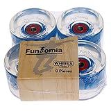 FunTomia 4 Stück (LED) Longboard/Skateboard Rollen (Big Wheels) in 70x51mm 80A inkl. Mach1® Kugellager und Metall Spacer 80A R