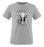 Comedy Shirts - Trump Captain America - Comic - Herren T-Shirt - Graumeliert/Schwarz-Weiss Gr. XL