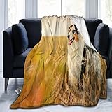 ADONINELP Throw Blankets,Australian Shepherd Puppy Outdoor Smiling On Meadow Cute Animal Dog,Fleece Blanket Holiday Theme Home Decor Warm Cozy Blankets for Winter Bedding,Couch Gift（Single Blanket）