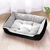 WANSHIOK Hundebett für kleine mittelgroße Hunde, waschbares Haustierbett Sofa Weichkorallenvlies Warmer Hundekorb Katzenbett-schwarz_50