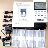 Profi 4 Kanal TENS Gerät EMS Gerät 220 Volt Reizstrom Gerät 50 Programme Muskelstimulator Schmerztherapie Elektrotherapie Muskelaufb