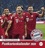 FC Bayern München Sammelkartenkalender. Postkartenkalender 2020. Monatskalendarium. Spiralbindung. Format 16 x 17