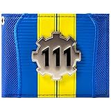 Fallout 4 Vault 111 Silber Metal Zahn Blau Portemonnaie Geldbö