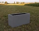 Pflanztrog Blumentrog Raumteiler Trennelement Fiberglas rechteckig LxBxH 100x40x50cm g