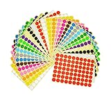 19mm Klebepunkte bunt Aufkleber, 2240 Punkte Runde Punktaufkleber Farbkodierung Etiketten Markierungspunkte, Farb -Klebepunkte,Markierungspunkte - 16 Farb