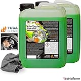 detailzone Felgenreiniger Set: 2X TUGA Alu Teufel Spezial grün 5 Liter + 1x Microfasertuch 40x40 cm g