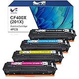 ONLYU Kompatible Tonerkartusche Ersatz für HP 201X 201A CF400X CF400A CF401X CF402X CF403X für HP Color Laserjet Pro MFP M277dw M277n M252dw M252n MFP M274N (1Schwarz/1Cyan/1Magenta/1Gelb)