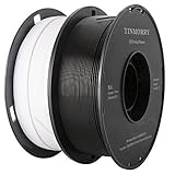 PLA Filament 1.75 mm, TINMORRY 3D Drucker Filament, Tangle-free Filament-3D-Druckmaterialien 2 kg 2 Spool, Schwarz + Verkehr weiß