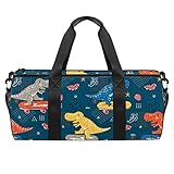 Xingruyun Sporttasche Kinder Dinosaurier Skateboard Badetasche Gym Tasche schwimmtasche Schultertaschen Reisetasche Urlaubstasche klein Fitnesstasche Sport-Taschen für Mädchen Jungen 45x23x23