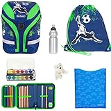 7 Teile Set Schulrucksack Herlitz Motion Plus Rucksack Mädchen Jungen höhenverstellbar efk (Kick it 379)