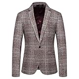 Übergangsjacke Herren Herbst Winter Einfachheit Business Casual Herren Anzug Modern Slim Fit Britischer Stil Vintage Gestreift Revers Strickjacke Männer Mantel E-Red XXL