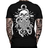 Anker Shirt Herren | Totenkopf | Hamburg | Seemann | Anchor | Skull | Männer T-Shirt | Kiez | Elbe | Hafencity | Norddeutsch | Ostsee | S