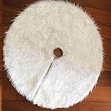 Weihnachtsbaum Rock, XMAS Frohe Christbaumschmuck Weihnachtsmann Deer Filz Weihnachtsbaum Schnee Plüsch Weihnachtsbaum Rock Unterboden-Matten-Abdeckung (Farbe : B, Tree Skirt Diameter : 122cm)