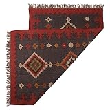 Handicraft Bazarr Teppich für den Innen- und Außenbereich, traditioneller Teppich, Vintage, Jute, Dhurrie, handgewebt, Yogamatte, 1,2 x 1,8