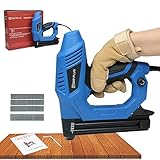 Elektrotacker Nagelpistole 2 in 1, Elektrische Brad Nailer Tacker für Holz 32mm, Elektronagler Tackerpistole mit 400 Staples für DIY-Projekte in den Bereichen Polsterung, Zimmerei und Holzbearbeitung