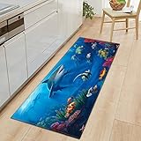 Ocean World Fisch-Teppich für Küche, Eingang, Fußmatte, Schlafzimmer, Haushalt, Teppich, Badezimmer, rutschfest, Nr. 18, 40 x 120