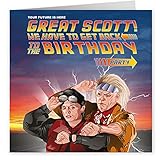 Cult Kitty - Great Scott! - Back To The Future - Lustige Geburtstagskarte für Ihn - Geburtstagskarte für Sie - Mama Geburtstagskarte - Papa Geburtstagskarte - Karten für Ehemann oder F