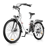 WIND SPEED Ebike Damen Herren Elektrofahrrader 26 Zoll Pedelec 250W 36V 8Ah Akku Hollandrad E-Bike 7-Gang-Getriebe Citybik