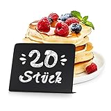 Kreidetafeln zum Beschriften Reserviert Schilder für Gastronomie 20er Set Preisschilder Buffet Schilder Preisaufsteller Klein 76x101mm Mini T
