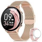 BANLVS Smartwatch Damen, 1,28 Zoll Fitness Tracker Armbanduhr Pulsuhr Schlafmonitor Blutsauerstoff, Sportuhr IP68 Wasserdicht Schrittzähler Uhr mit 24 Sportmodi Smart Watch für Android IOS Handy G