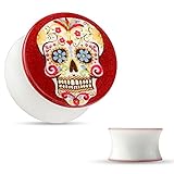 Coolbodyart Tapsi´s Saddle Plug Acryl Weiß Zuckertotenkopf Nacht Leuchtend 14