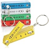 com-four® 5X Mini-Zollstock als Schlüsselanhänger aus Kunststoff, 50 Zentimeter Gliedermaßstab mit 10 Glieder, metrisch (05 Stück - 50cm bunt)