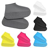 MLEIB 6 Pairs Silicone Waterproof Shoe Covers, Waterproof Shoe Covers, Anti-Slip Rain Boot Pads, for Indoor Outdoor Rainy Days Reusable Foldable (L)