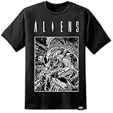 Digital Pharaoh Herren Aliens Comic Book Style T-Shirt Xenomorph Giger Nostromo - Schwarz, L