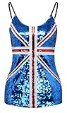 Howriis Damen Pailletten Sommer Kurz Camisole Tank Tops - - Einheitsgröß