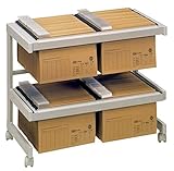 Aktenwagen, Beistellwagen DR-Büro - Maße 81 x 43 x 67 cm - Hängemappenwagen A4 - Metallgestell grau - 2 Lenkrollen geb