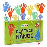 Magicat Premium Klatschhände Set, 12 klebrige Glibberhände I Geburtstag, Mitgebsel, Mitbringsel, Give Aways - Jungen und Mädchen, perfekt nach einem Kindergeburtstag oder einer Party