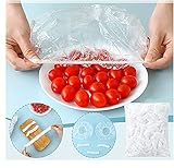 Frischhaltebeutel, 100/200/300 Stück wiederverwendbare Elastische Lebensmittelaufbewahrung Abdeckungen, Kunststoffversiegelung elastische Stretch Bowl Deckel, Kitchen Wrap Seal Cap für Bowl D