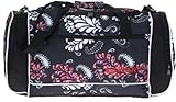 Elephant ® XL Sporttasche 60 cm Sport Tasche Reisetasche/Blumen FLORAL Black Schw