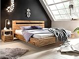 Woodkings® Holz Bett 180x200 Marton Doppelbett massiv Holz Schlafzimmer Möbel Doppelbett Schwebebett rustikale Naturmöbel Echtholzmöbel (Rec. Pinie)