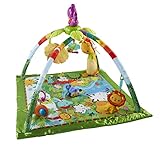 Fisher-Price GXC35 - Rainforest Erlebnisdecke mit Musik und Lichtern, Spieldecke mit Lichtern, Musik und bunten Charakteren, Babyspielzeug ab der Geb