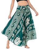 FEOYA Damen Chiffon Bohemien Maxirock Lang Gedruckter Rock Verstellbares Riemen Kleid Freizeit Urlaub Sommerrock Strandkleider - Muster 14