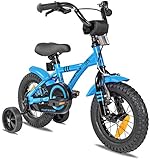 Prometheus Kinderfahrrad 12 Zoll Jungen mit Stützräder ab 3 Jahre Mädchen Rücktritt 12zoll BMX Modell 2021 in Blau Schw