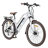 BEZIOR Elektrofahrrad 26' klappbares E-Citybike mit 48V 12.5Ah Lithium-Akku, 250W Heckmotor Hollandrad, E-Bike 25 km/h, Shimano-Übertragungssystem, Klettern: 35 °,Weiß