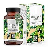 PFLANZENHELD Vegan Multivitamin Kapseln - Einführungspreis - 120 Kapseln für Veganer und Vegetarier - Daily Vitamins mit B12, Eisen, Zink, Calcium, Magnesium & Vitamin A - Hergestellt in D