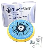 Trade-Shop Klett Schleifteller/Stützteller Ø 150mm M8 5/16' Gewinde + Adapter Set für Makita Festool Rupes Dynabrade Mirka Ex