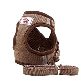PET SPPTIES Hunde Laufgeschirre, Haustier Hund Weste Verstellbare Hundegeschirr, Soft Air Mesh Weste für Kleine Hunde Katze PS042 (M,Coffee)