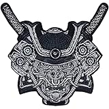 Samurai Warrior Aufnäher Japan Aufbügler Anime Patch Rocker Bügelbilder Samurai Krieger Sticker Geschenk Kampfsport DIY Applikation für Jacke/Weste/Jeans/Kimono 105x100