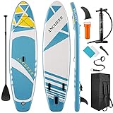 ANCHEER Inflatable Stand Up Paddle Board with Premium Sup Accessories & Carry Bag, Adjustable Paddle, Coil Leash, Hand Pump for Y