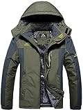 Wanderjacke Herren Wasserdicht Softshelljacke Winter Skijacke Warm Herrenjacke Übergangsjacke Wasserdicht Funktionsjacke Ski Fleecejacke Warme Outdoorjacke Regenjacke Outdoor Kapuzenjacke Windjack