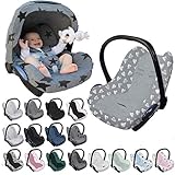 Original DOOKY BabyFit ** UNIVERSAL Schonbezug für 3 und 5 Punkt Gurt System ** Babyschale, Autositz wie z.B. für Maxi Cosi, Cybex etc. (Origami Grey)