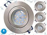 LED Badeinbaustrahler ultra flach inkl. 4x 5W LED Modul 230V IP44 LED Einbauleuchte Bad Deckenspot Einbaustrahler Bad Einbauspot warmweiß 4x 400