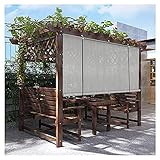 XJJUN Außenrollo, Atmungsaktiv, Reißfester Sonnenschutz, 90% UV-Beständigkeit Sichtschutz, Für Pergola-Terrassendach (Color : Gray, Size : 0.6x2.5m)