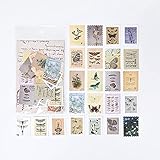 CAOLATOR Vintage Aufkleber Stempel Scrapbooking Aufkleber DIY Dekoration Papier Sticker set Reihe Philatelistisches Museum Retro Pflanzen Umschlag Sticker Bullet J